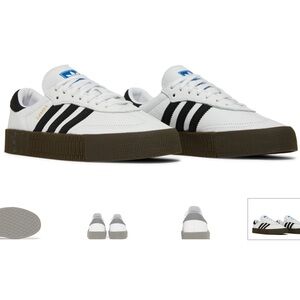 Adidas sambas white platform sneakers